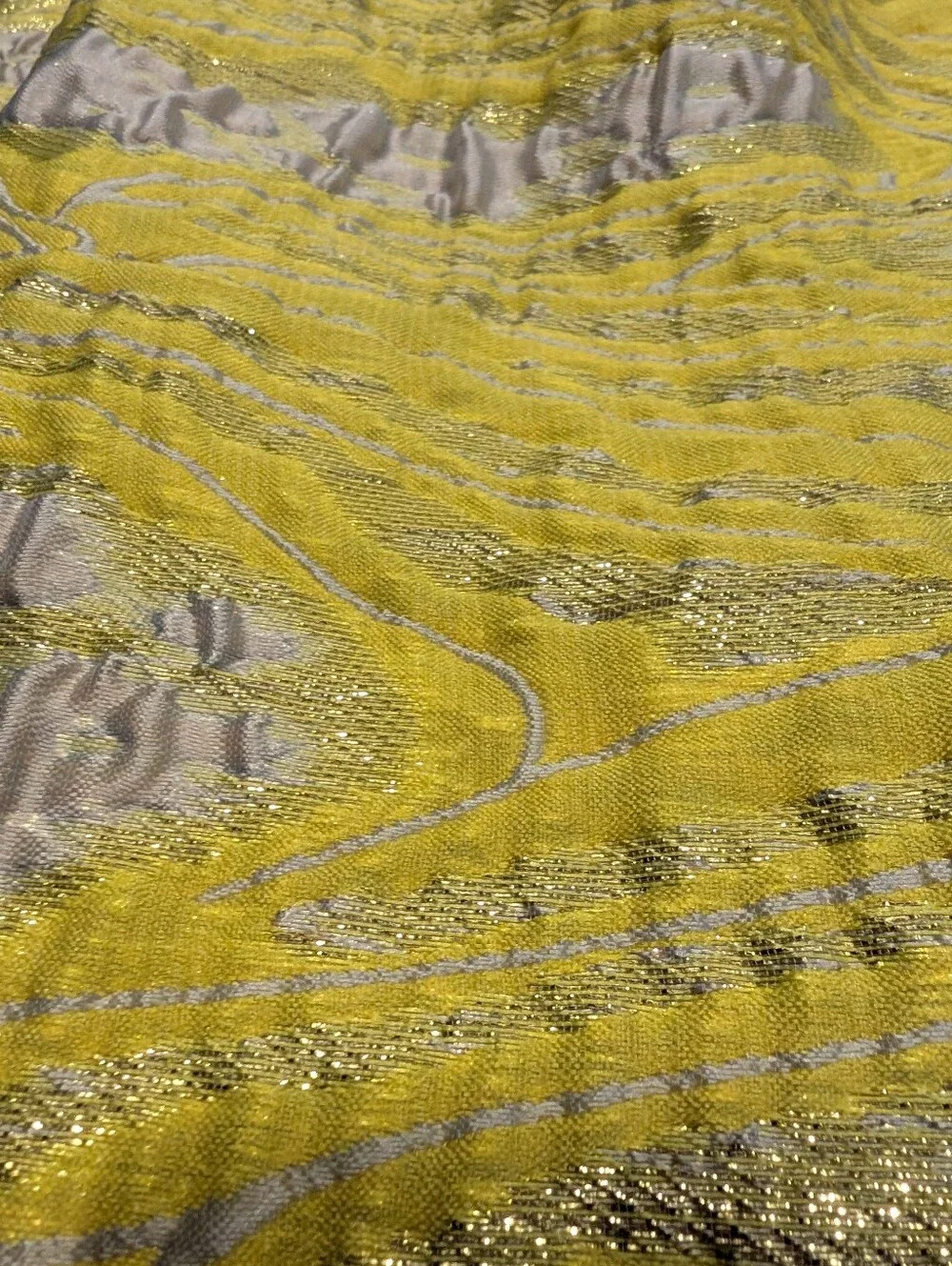 Yellow Patterned A-Line Women's Skirt (Purchased in Europe) - Picture 6 of 6